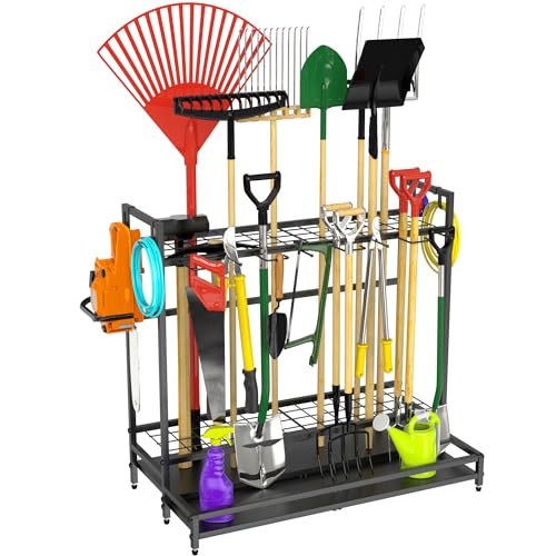 VGMiu Garden Tool Organizer for Garage,Yard Tool Rack Black