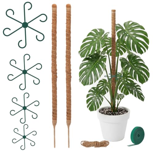 2 Pcs 28" Moss Poles for Climbing Plants, Monstera Support Stakes