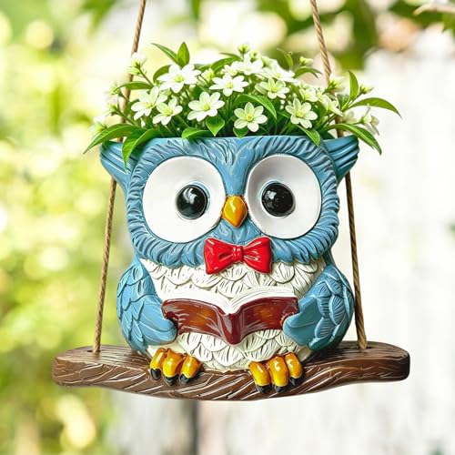Swing Owl Hanging Planters for Indoor Outdoor Plants