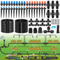 240FT Drip Irrigation System Kits - Automatic Garden Watering Sprinkler with 1/2 & 1/4 inch Tubing Hose Patio Misting Plant Irrigation Water Equipment Quick Connector for Greenhouse Flower Beds Lawn - size: 240FT:33FT Main tube+207FT 1/4 tube