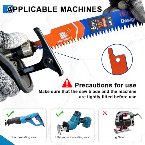 Arc Edge Reciprocating Saw Blades 9inch 6TPI for Pruning 4pcs - size: 9 inch