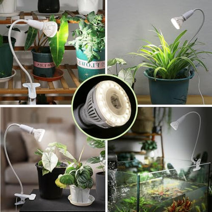 Clip on Grow Light for Indoor Plants, 10W LED Bulb, 150W Equivalent - size: 1 Head