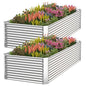 2 Pack Tall Corrugated Galvanized Steel Raised Garden Bed Outdoor, Metal Above Ground Garden Bed for Vegetables and Flowers, Rectangle Raised Beds for Gardening-3x2FT - size: 3x2FT