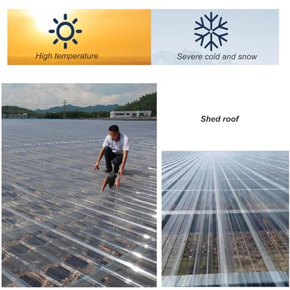 6 PCS Polycarbonate Greenhouse Panels Splicable Corrugated Plastic Sheets - size: 6 Pcs 3.9 ft x 3 ft