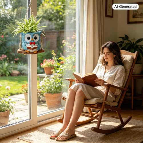 Swing Owl Hanging Planters for Indoor Outdoor Plants