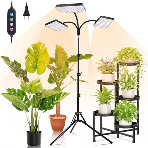 3Head 75W Standing Grow Lights for Indoor Tall Plants, Monstera - size: 3Head Stand(75W)