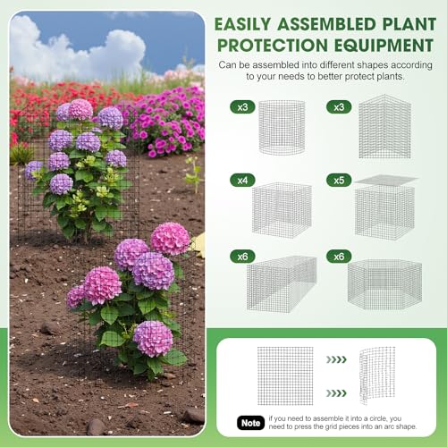 20 Pack Plant Protectors from Animals, 12x12" Metal Wire Mesh Plant Cages - size: 12in-30pcs