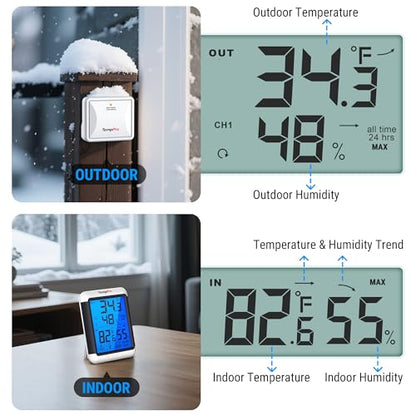 TempPro TempAir Indoor Outdoor Thermometer Digital Wireless Hygrometer - size: In-Outdoor