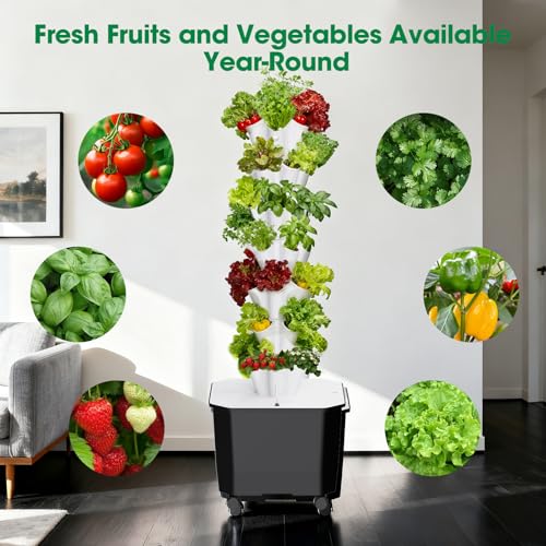 Vertical Hydroponic Tower Garden, 35 Pods 7-Layer Growing System