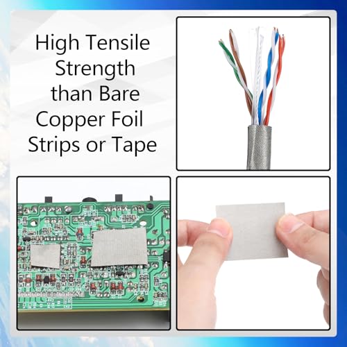 Pangda 200 Pcs Copper Fabric Strips with Conductive Adhesive