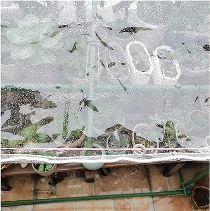 9' X 12' Outdoor Clear Tarp Curtain Waterproof Wind-Proof 0.35mm Transparent Vinyl Tarp for Patio Pergola Garden Canopy Rainproof Anti-Tear PVC Thick Cover with Grommets - size: 9' x 12'