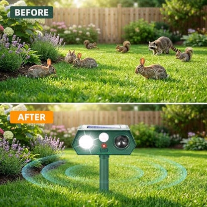 Sonic Fortress Pro Deer Repellent Solar Ultrasonic Animal Repeller