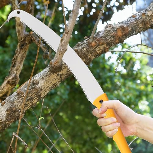 Pole Saws for Tree Trimming, 8.5FT Long Extension tree trimmer pole saw, Lightweight Manual Pruning Saw with Mn Steel Blade, Tree Branch Trimmer for Yard, Garden, Patio - size: 8.5FT