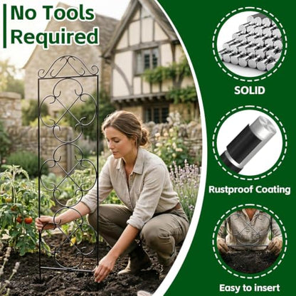 Thealyn 4 Pack 48" x 12.5" Metal Trellis for Potted Plants and Planters - size: 48 inch