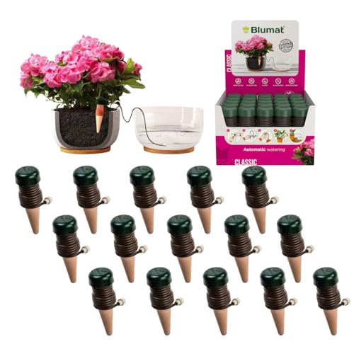 Blumat Classic Self-Watering Stakes - Prevents Overwatering and Underwatering for Healthy Growth While You are Away - Ideal for Indoor Plant Watering, 15 Pack, wo Adapter - size: 15 Pack without Adapter