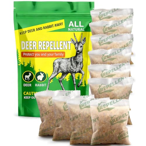 LAQDECDV Deer Repellent Outdoor, Rabbits Repellent, Deer and Rabbit Repellents for Plant, Deer Repellant for Garden, Deers Deterrent for Yard, Keep Deers Away from Flowers, Lasts Up to 60 Days-10P - size: 1.2 Ounce (Pack of 10)