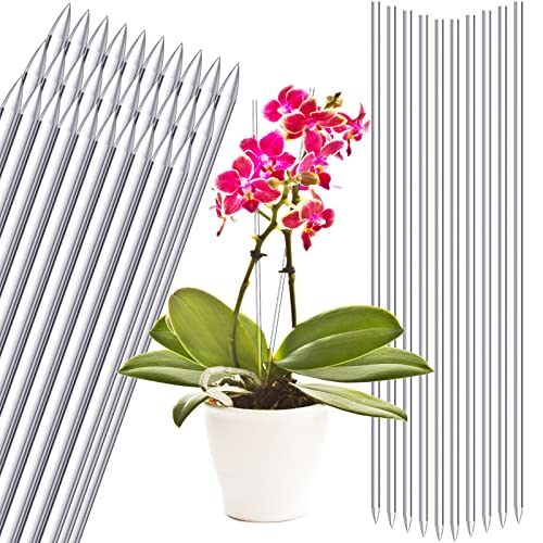Chunful 30 Pcs 15.6 Inch Acrylic Plant Stakes Garden Sticks Clear Orchid Stakes Plant Sticks for Potted Support Tomatoes Flowers Grow Upright - size: 15.6 Inch