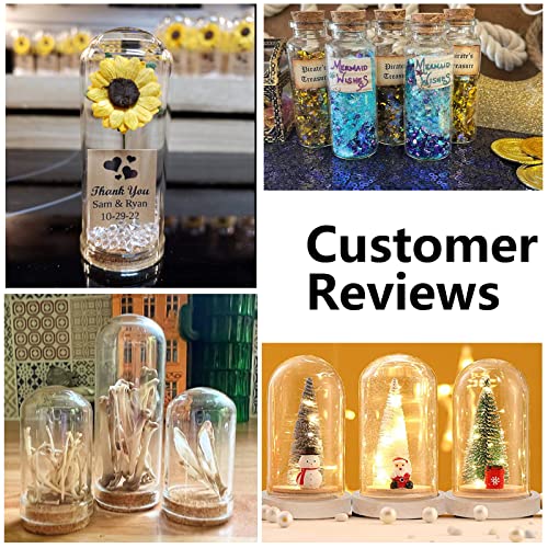 PH PandaHall 10pcs Glass Display Dome Cloche 20ml Bottles 1.1x2.8inch - size: 1.1 x 2.7 inches