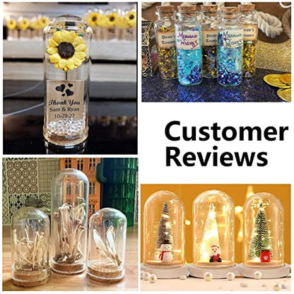 PH PandaHall 10pcs Glass Display Dome Cloche 20ml Bottles 1.1x2.8inch - size: 1.1 x 2.7 inches