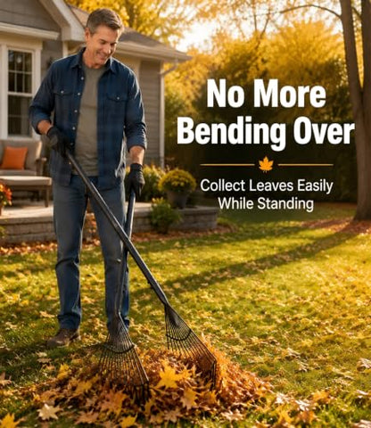 Leaf Grabber Rake, Long Handle Leaf Picker Upper for Yard Debris