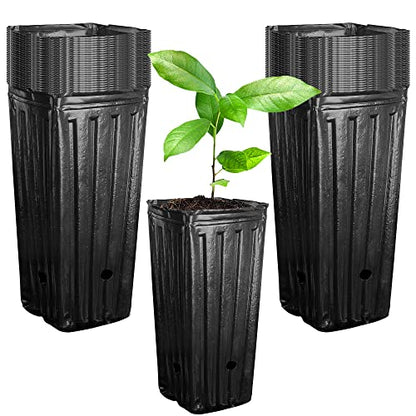 40 Pcs Plastic Deep Nursery Treepots, Tall Tree Pots Deep Seedling Pots - color: 40pcs