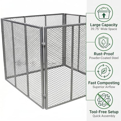 Outdoor Compost Bin 172 Gallon Metal Wire Mesh Composter