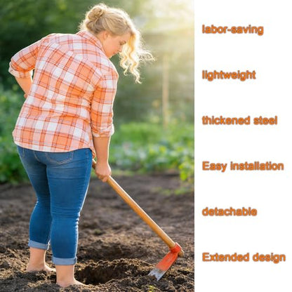 Garden Hoe Heavy Duty, 2.5LBs Sharp Edged Hoe Garden Tool for Soil Digging, High Carbon Rail Steel, Hand-Sharpened Edge, Heat-Treated for Strength & Stable Performance(Not Included Handle) - size: Straight Blade Hoe