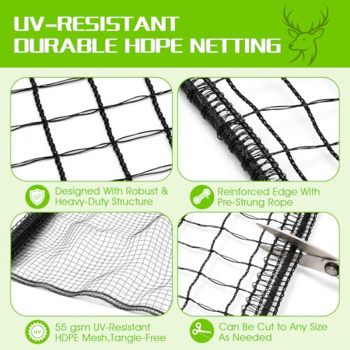 Deer Fence Netting for Garden,7x25 FT Temporary Fence for Backyard - size: 7x25 FT