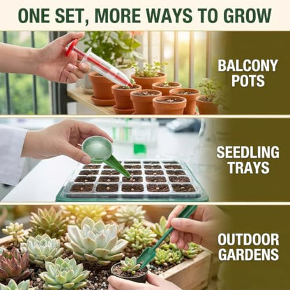 6Pcs Mini Sowing Seed Dispenser, Seed Planter Tool, Handheld Seed Planter, Mini Hand Seed Spreader, Garden Seed Planter, Small Seed Spreader with Seedlings Dibber Widger for Spreading,Seed Sower Tool