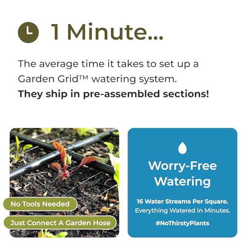 Garden Grid 3x8 | Garden Irrigation Kit for Raised Beds | Pre-Assembled - size: 3x8, style: Standard