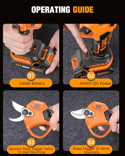 Electric Pruning Shears, 1.5"-2.05" Cut, Cordless Clippers for Gardening
