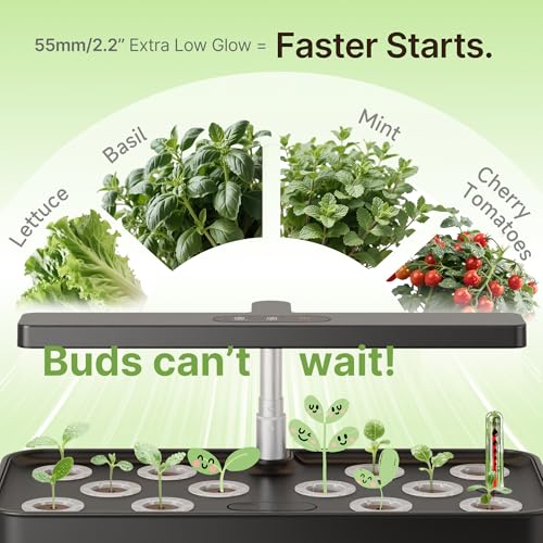SUNCOZE Hydroponics Growing System, Compact 12 Pods Indoor Garden, Black - color: Black