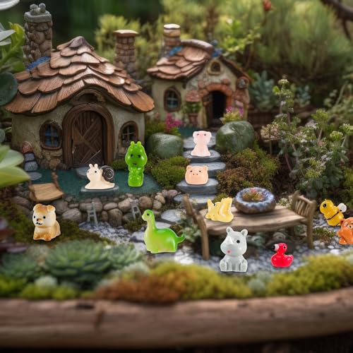 Mini Resin Animals Figures 80Pcs Tiny Resin Animals Miniature Small Animal Figures Bulk for Party Favors Dollhouse Aquarium Garden Decoration