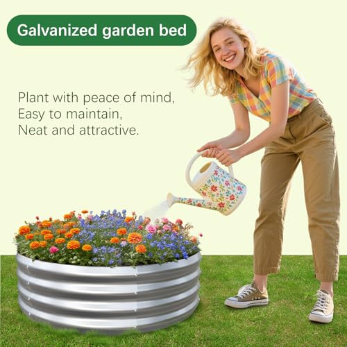 Galvanized Garden Bed Kit for Vegetables/Herbs/Flowers, Raised Planter Box, Outdoor, 2 Pack 2x2x1 Ft - size: 2PCS 2X2X1