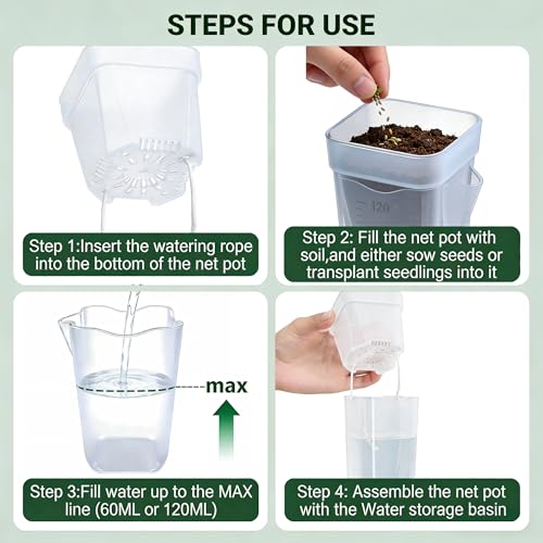 20 Pack Self-Watering Pots, 2 & 2.5 Inch Nursery Planters