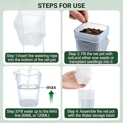 20 Pack Self-Watering Pots, 2 & 2.5 Inch Nursery Planters