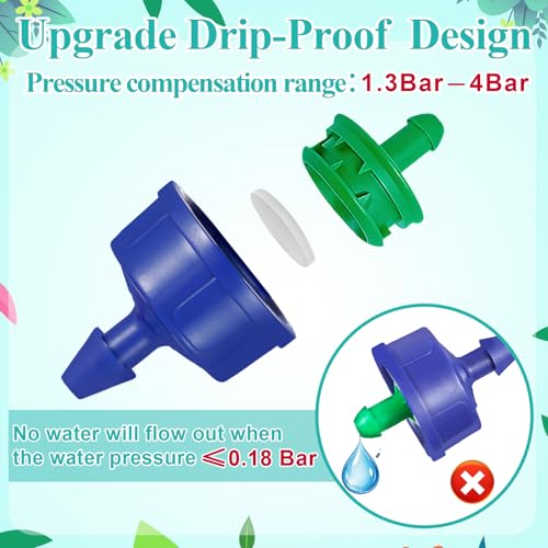 200Pcs 0.25 GPH Drippers Pressure Compensating Drip Emitters - color: 200 PCS 0.25GPH