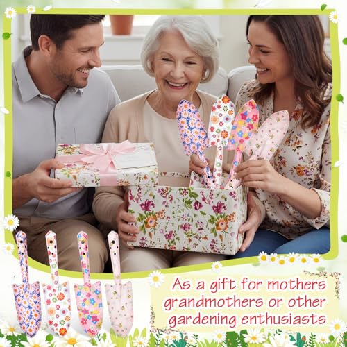 12 Pcs Floral Garden Shovels Bulk Gardening Gift, Pink Daisy - style: Pink Daisy