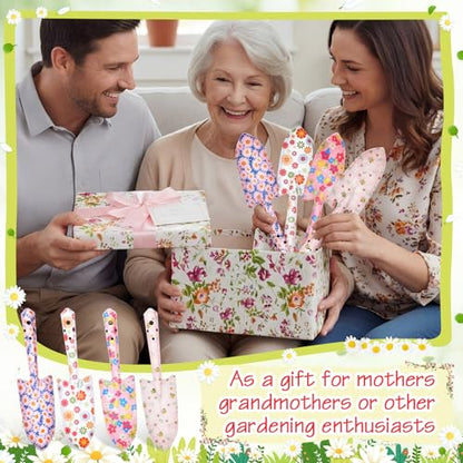 12 Pcs Floral Garden Shovels Bulk Gardening Gift, Pink Daisy - style: Pink Daisy