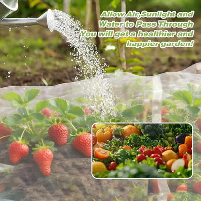 Garden Netting 5'x20' Insect Pest Barrier Bird Netting for Garden Protection,Row Cover Mesh Netting for Vegetables Fruit Trees and Plants,White - size: 5FT*20FT