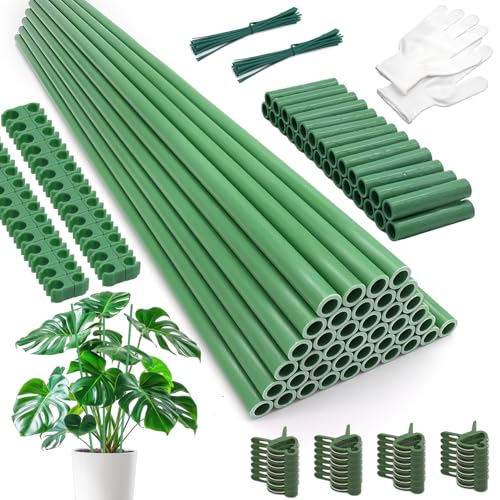 Garden Stakes 17Inch 40Pack,DIY Tall Plant Support Stakes of4Ft,5Ft,6Ft,7Ft - size: 17Inch 40Pcs (Thick 0.335 inch)