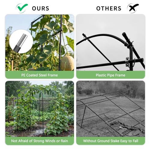 DoCred Garden Arch Trellis, 87''H x 75''L Metal Trellis for Climbing Plants - size: 75" L x 71" W x 87" H