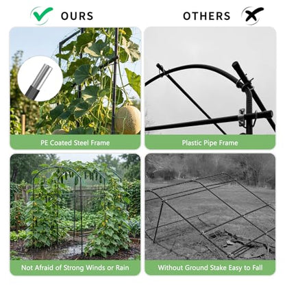 DoCred Garden Arch Trellis, 87''H x 75''L Metal Trellis for Climbing Plants - size: 75" L x 71" W x 87" H