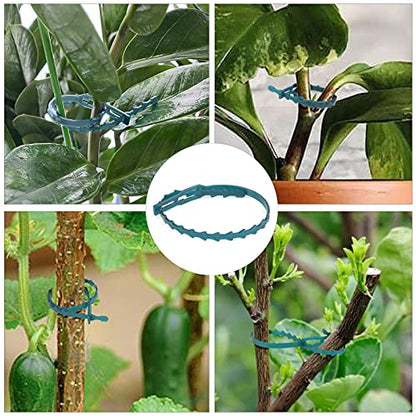 KINGLAKE GARDEN 9 Inch Green Plastic Adjustable Garden Twist Ties, 100 PCS Lock Style