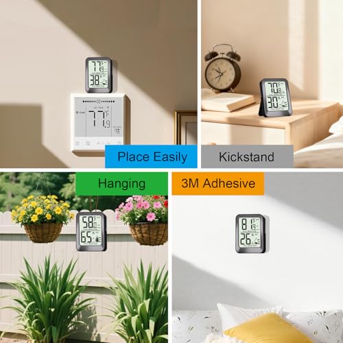 AyayaBoss 4 Pack Room Thermometer Indoor Hygrometer