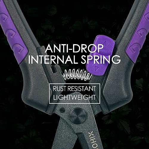 Buds Leaf Stem Fruit Flower Garden Scissors Non-stick Resin Resist Blade 8.58" Precision Micro-Tip Pruning Shears Bigger Grip Pruner Snips Effort-saving Ergonomical Gardening Trimming Scissors