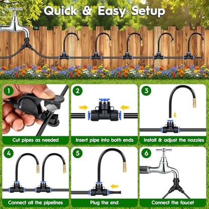 100FT 360° Adjustable Drip Irrigation System - size: 100 FT