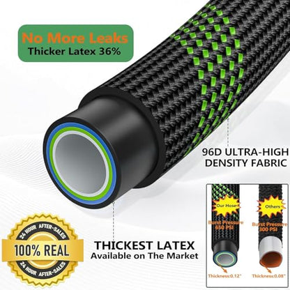 75 ft Non-Expandable Garden Hose, Flexible Ultra Lightweight Durable, Kink-Free Water Hose with 10 Function Sprayer - Non-Tangle,Puncture Proof pipe, Easy to Store, All-Weather Use Garden Hoses