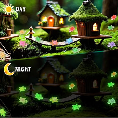 200 Pcs Mini Resin Turtles Glow in the Dark Sea Animals for Dollhouse Decor