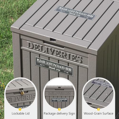 Package Delivery Box for Outside, Grey - color: Grey